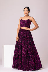 Pink velvet lehnga - kasumi.in
